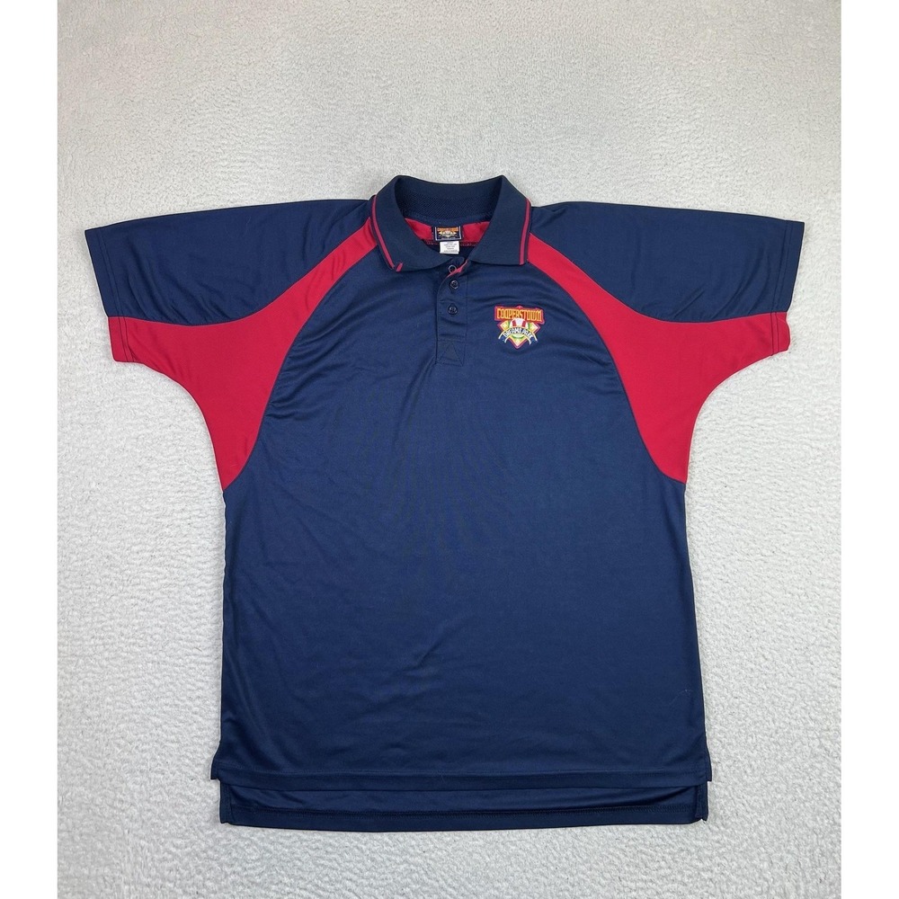 Cooperstown Dreams Park Polo Shirt Mens Medium Navy Red Embroidered Baseball